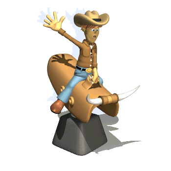 Cowboy su toro meccanico